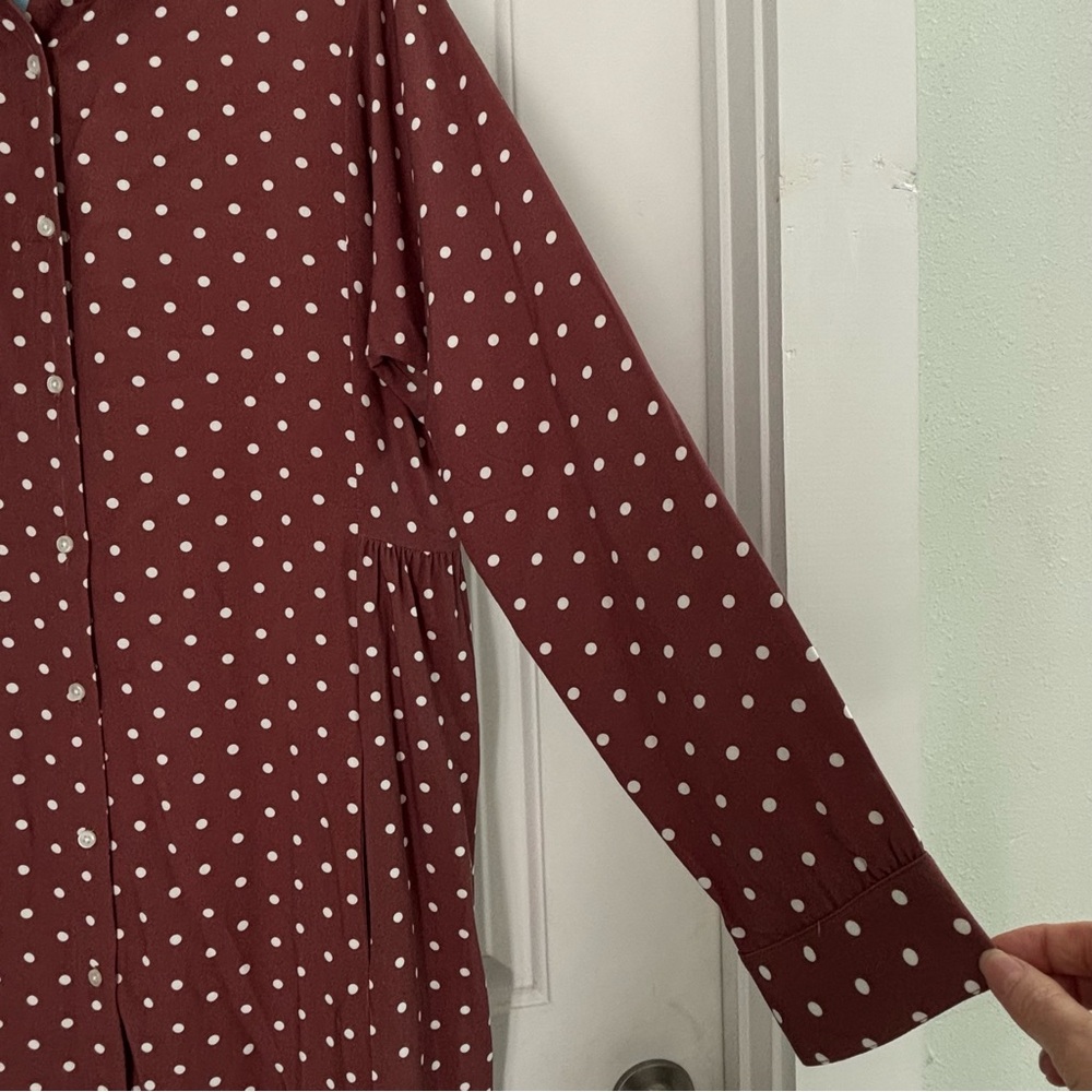 Sonnet James Long Brown Polka Dot Long Sleeve Dress - Picture 6 of 11